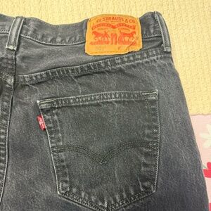 Levi’s 501-Style Black Denim Jean Shorts – Size 33 (Mid-Thigh)